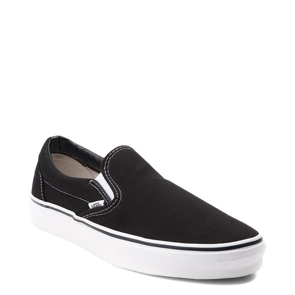 van black and white slip ons